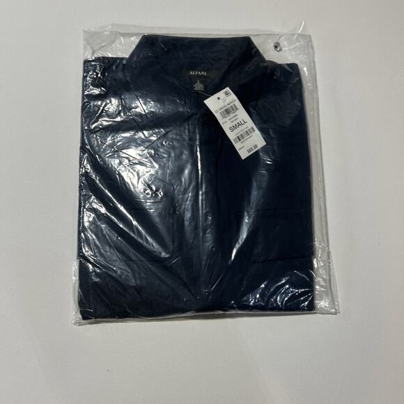 Alfani Men's Regular-Fit NAVY Long-Sleeve Flap Pockets Button-Up Shirt Size S - Picture 2 of 5